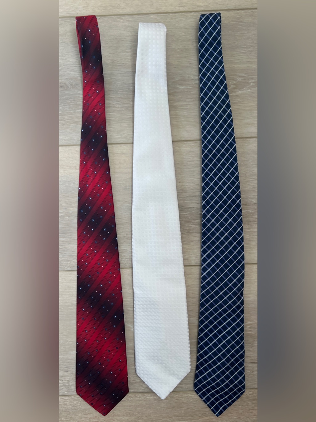 Men's Neck Tie Set - Red, White, Blue